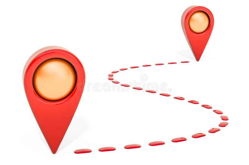 Distance Between Two Cities Map Distance Between Two Map Pointers. 3D Rendering Stock Illustration -  Illustration Of Measuring, Meter: 169223048