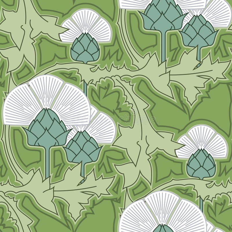 Distel decoratieve strook Distel vector naadloos patroon vector illustratie Distel decoratieve strook Distel vector naadloos patroon vector illustratie