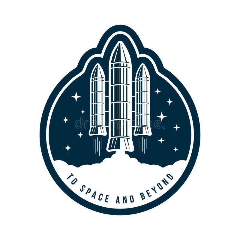 Distintivo dello spazio con il lancio del razzo Etichetta d'annata o toppa dell'astronauta per ricamo nel concetto dello spazio illustrazione di stock Distintivo dello spazio con il lancio del razzo Etichetta d'annata o toppa dell'astronauta per ricamo nel concetto dello spazio illustrazione di stock