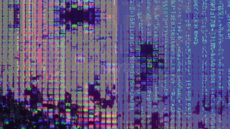 Distorsion de couleur numérique verticale néon données banque de vidéos