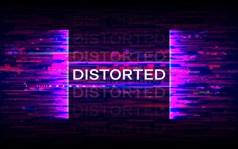 Distorted glitch banner. Dynamic distortion with purple elements. Futuristic poster. Future design template. Color wave stock illustration Distorted glitch banner. Dynamic distortion with purple elements. Futuristic poster. Future design template. Color wave stock illustration
