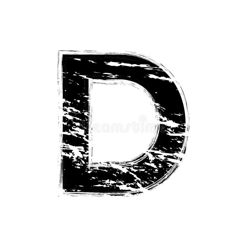 Distorted Letter D Vector. Grunge D Letter of the Alphabet. Trendy ...