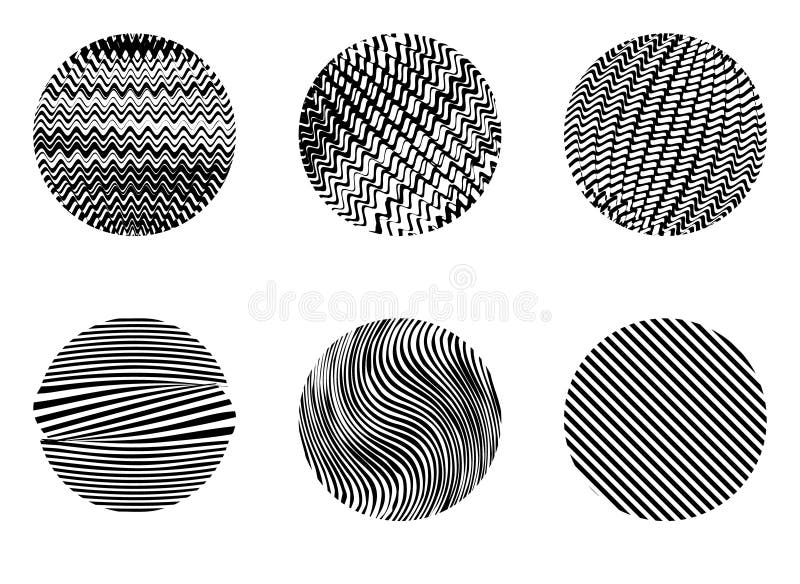Distorted lines in circles. template or background for any purpouse vector illustration