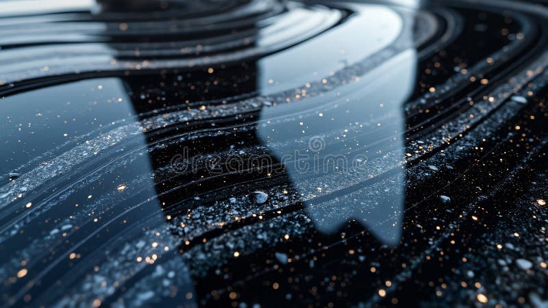 Distorted Starry Night Reflection on Polished High Quality Image Stock ...