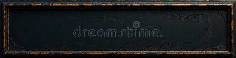 Distressed black frame, subtle gold highlights , texture, refined, art stock illustration