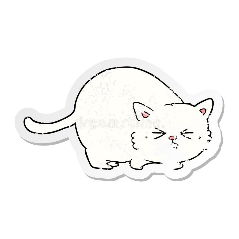 Freehand Sketch Illustration Of Angry Cat, Kitten Doodle Hand