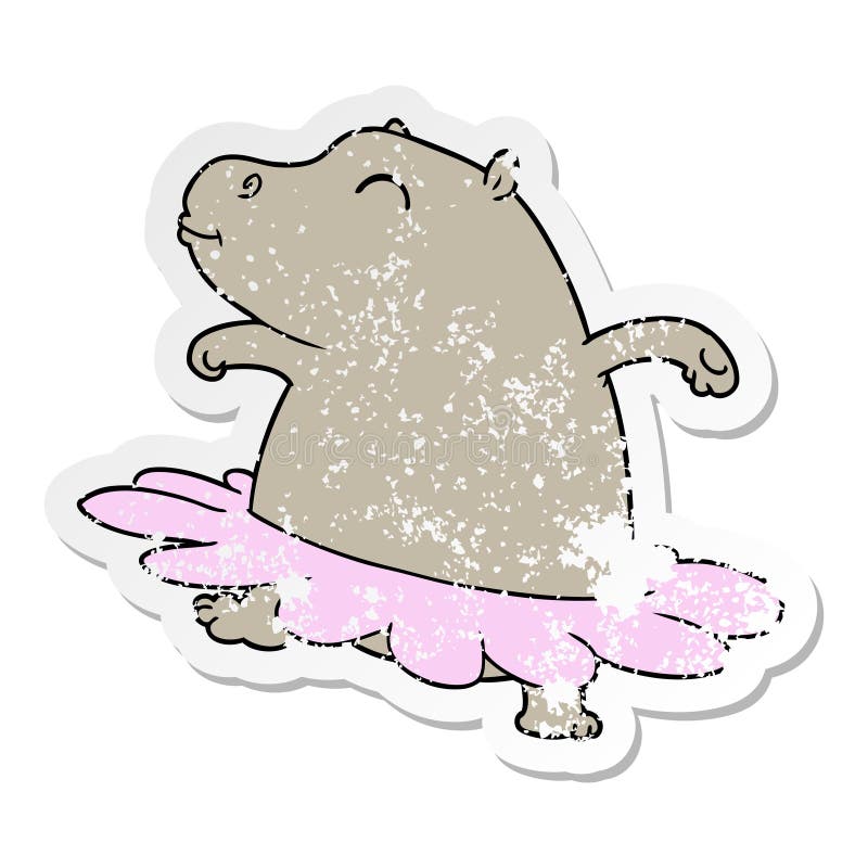 Download Hippo Hippopotamus Ballerina Cartoon Sticker Stick Icon Decal Label Drawing Illustration Retro Doodle Freehand Free Hand Drawn Quirky Art Artwork Funny Character Tutu Dancing Stock Illustrations 2 Hippo Hippopotamus Ballerina Cartoon