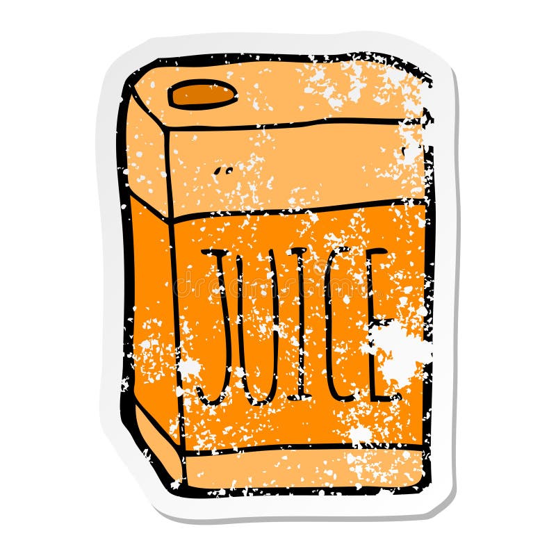 Juice Box Fruit Food Cute Cartoon Sticker Label Stick Stock