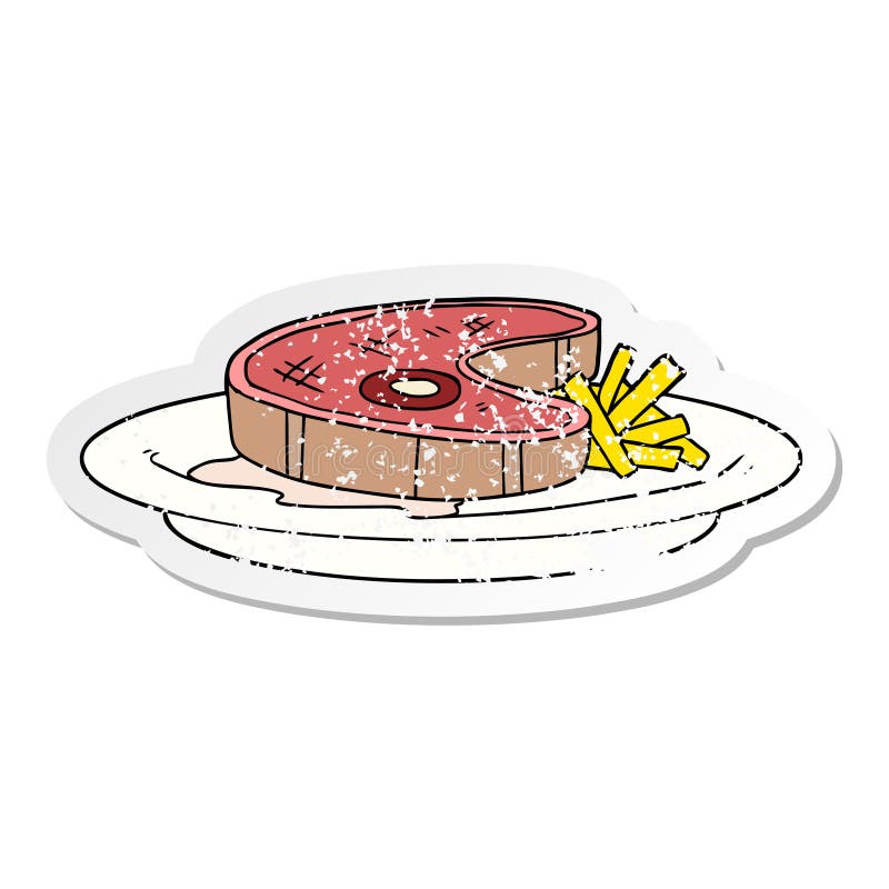 Steak Dinner Meal Cartoon Sticker Stick Icon Decal Label Drawing  Illustration Retro Doodle Freehand Free Hand Drawn Quirky Art Artwork Funny  Food Stock Illustrations – 2 Steak Dinner Meal Cartoon Sticker Stick