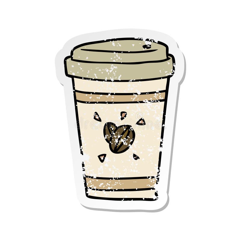 https://thumbs.dreamstime.com/b/distressed-sticker-cartoon-takeout-coffee-creative-150405117.jpg