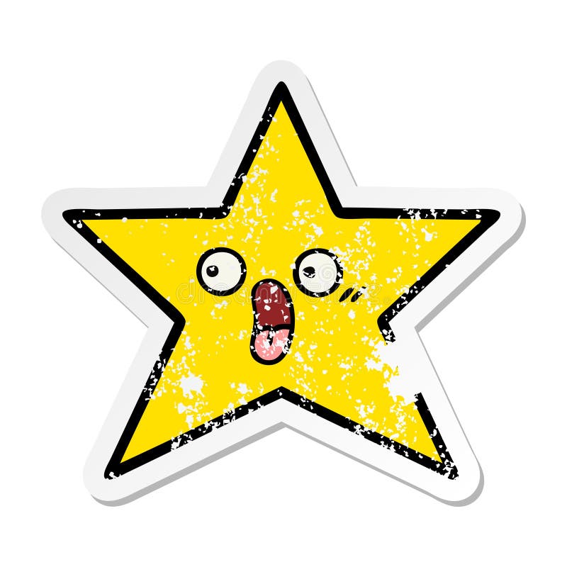 Download Cartoon Sticker With Gold Star Stock Vector - Illustration ...