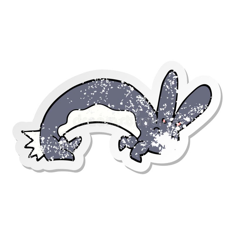 Download Distressed Sticker Of A Funny Cartoon Rabbit Stock Vector ...