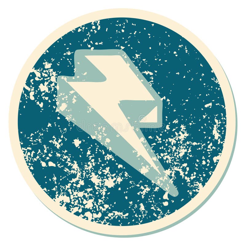 distressed sticker tattoo style icon of lightning  bolt