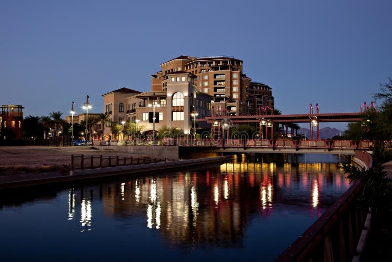 Distretto di lungomare di Scottsdale Arizona immagine stock Distretto di lungomare di Scottsdale Arizona immagine stock