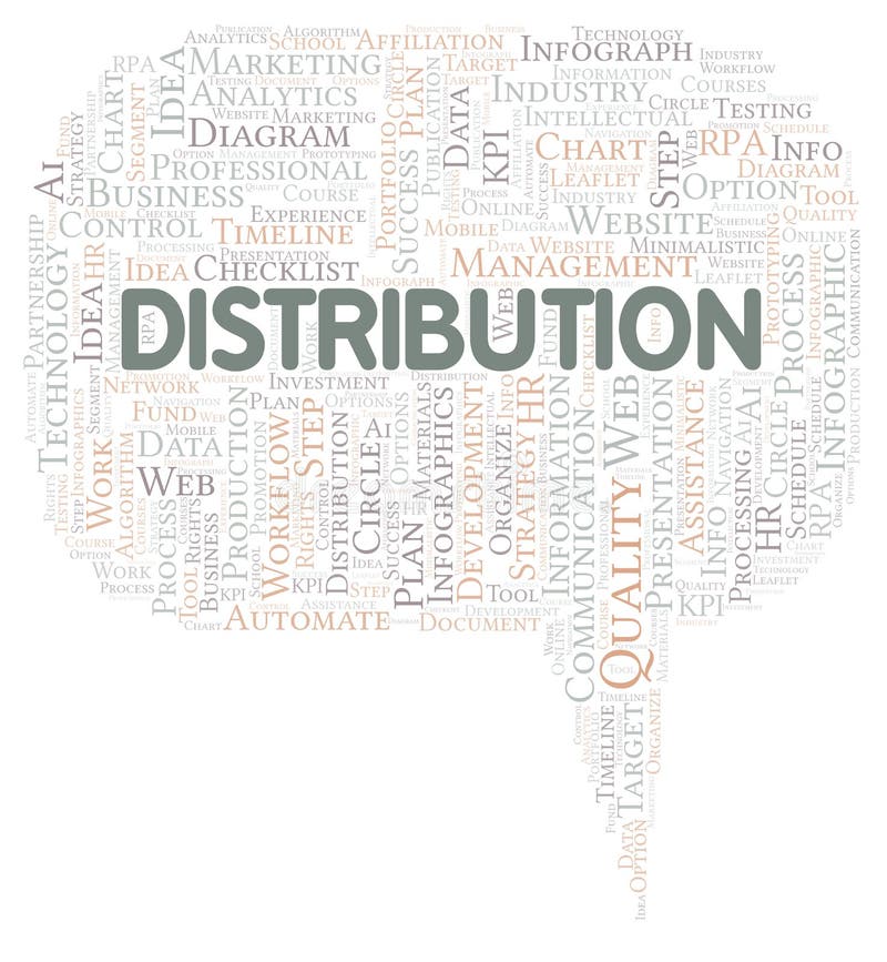 Distribution Typography Word Cloud Create with the Text only. Stock