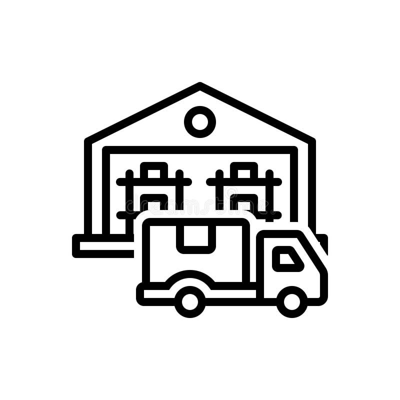 Black Line Icon for Distributors, Distributor and Dealer Stock Vector