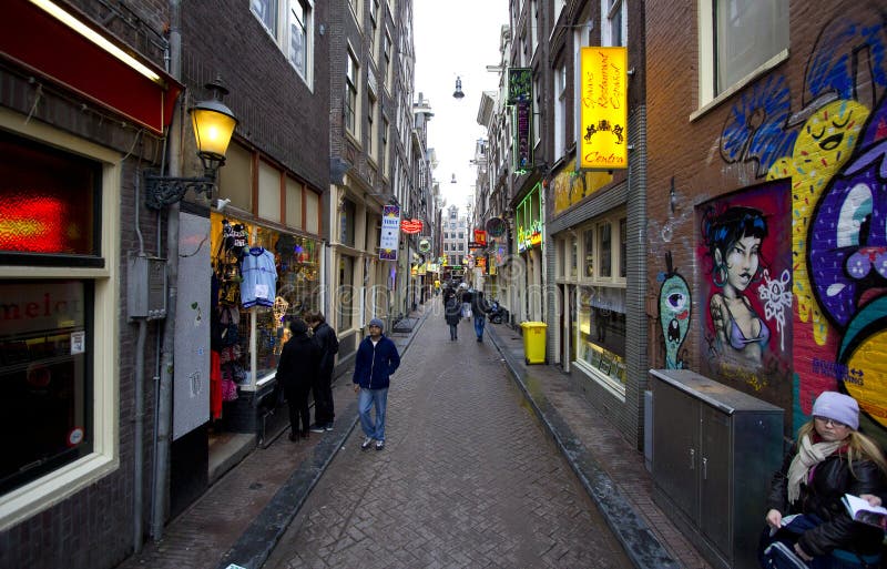 Districto de luz roja de Amsterdam fotos de archivo libres de regalías Districto de luz roja de Amsterdam fotos de archivo libres de regalías