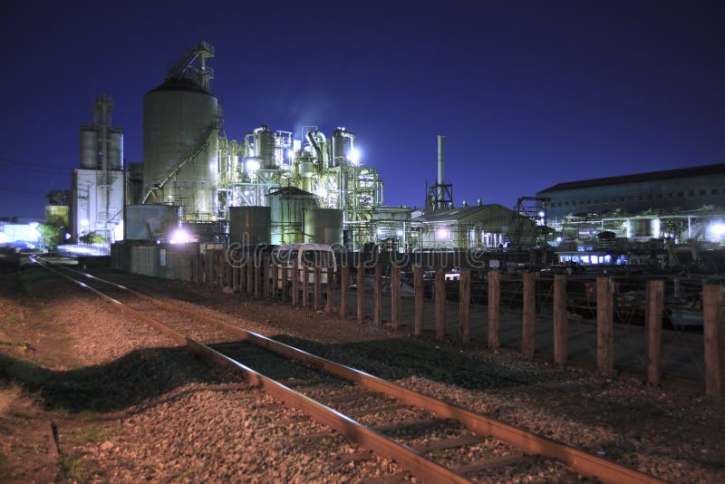 Industrial district at night in Japan. Industrial district at night in Japan.