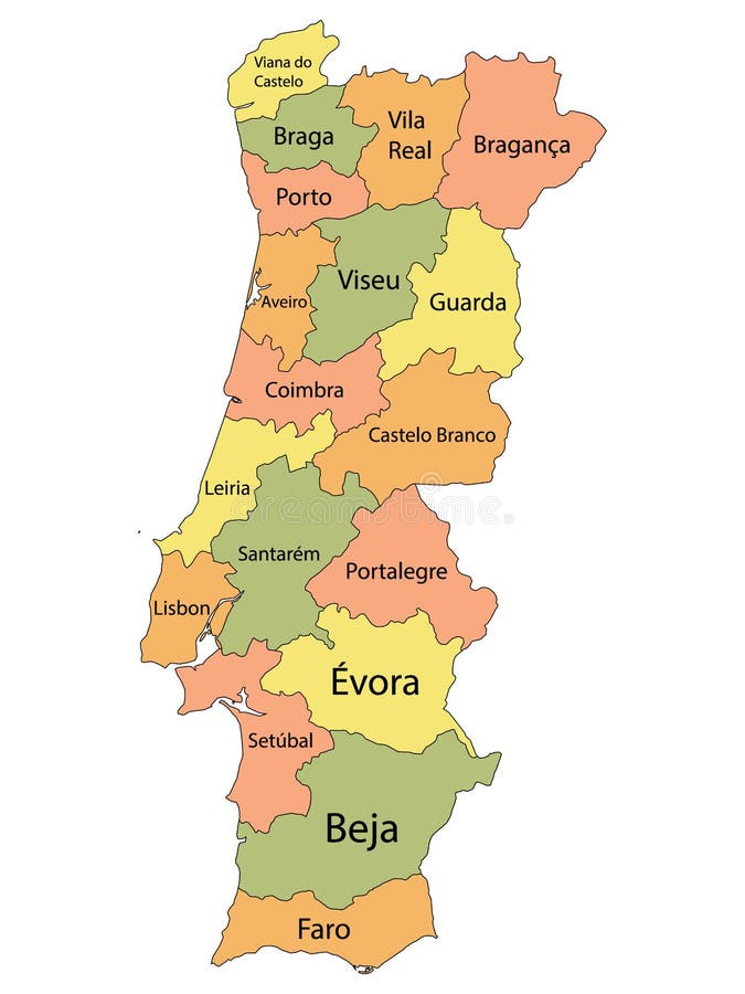 Map of the Provinces of Portugal - Províncias de Portugal