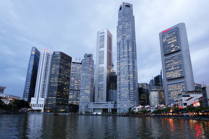 Distrito comercial, Singapura foto de stock