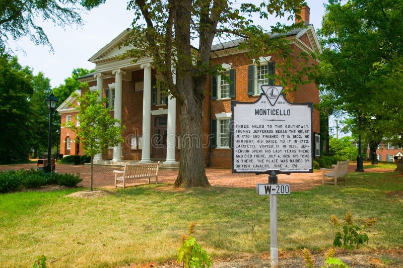 Historic district of Charlottesville, Virginia, home of President Thomas Jefferson. Historic district of Charlottesville, Virginia, home of President Thomas Jefferson