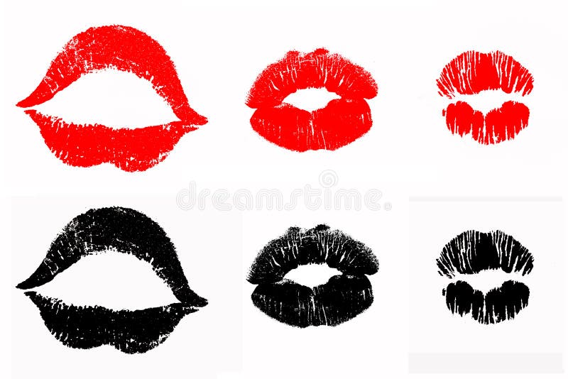 De kus van de de druklippenstift van de lip royalty-vrije stock foto De kus van de de druklippenstift van de lip royalty-vrije stock foto