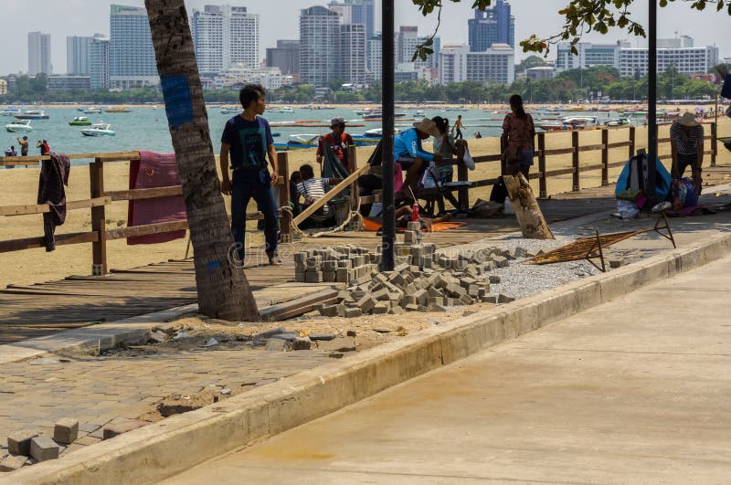 Dit is het eind van Beachroad dichtbij de beroemde het Lopen Straat Het was gedeeltelijk rebuilded royalty-vrije stock fotografie Dit is het eind van Beachroad dichtbij de beroemde het Lopen Straat Het was gedeeltelijk rebuilded royalty-vrije stock fotografie