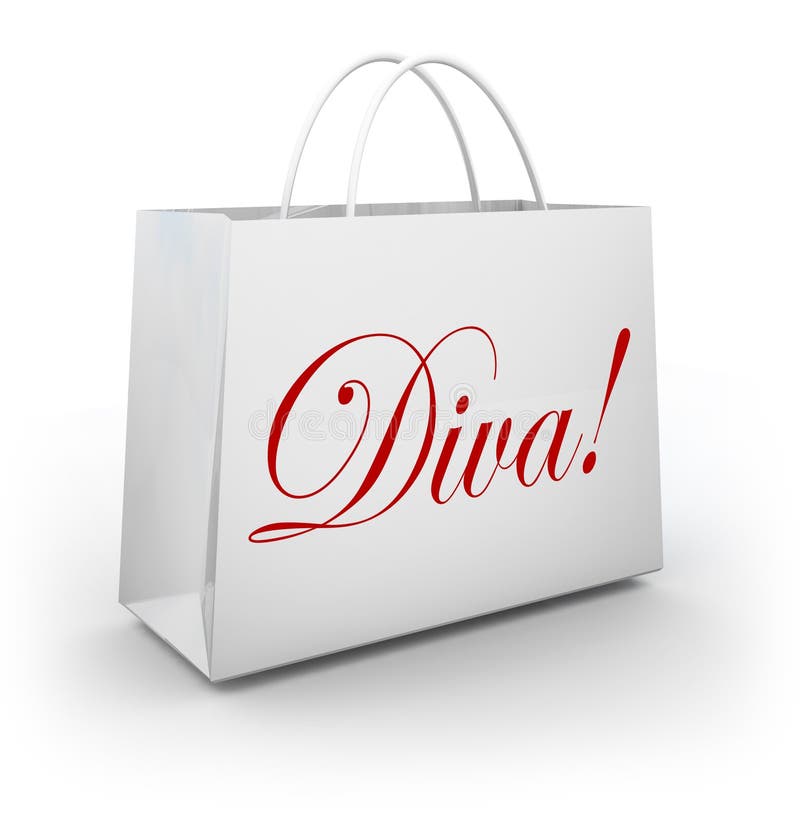Diva Word Shopping Bag Spoiled-Mode-Prinzessin lizenzfreie abbildung Diva Word Shopping Bag Spoiled-Mode-Prinzessin lizenzfreie abbildung
