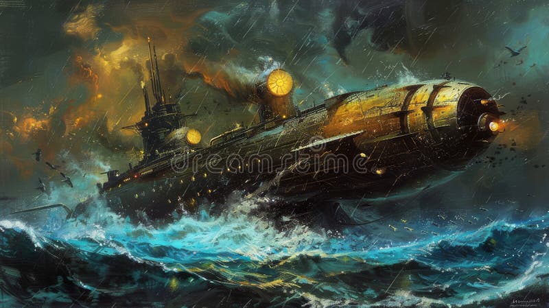 Nautilus Submarine Stock Illustrations – 93 Nautilus Submarine