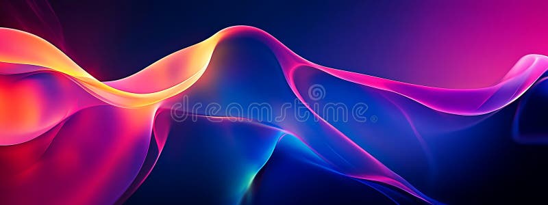 Dive into a mesmerizing world of vibrant waves. This captivating abstract art blends vivid hues stock illustration