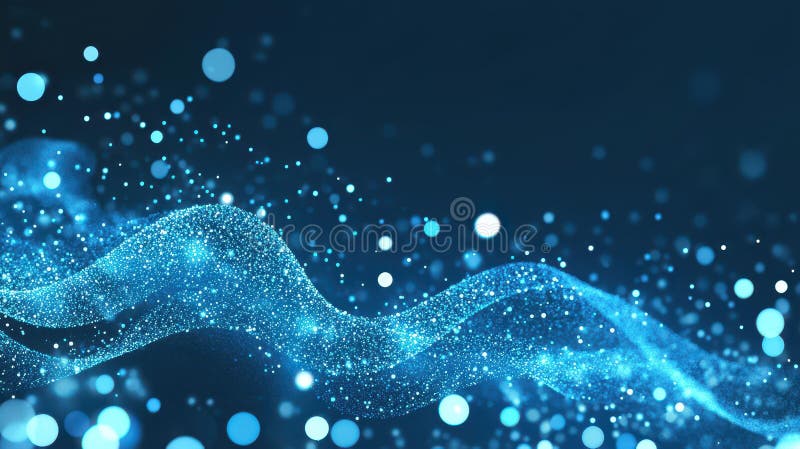 Dive into a vibrant blue background of tech particles that evoke a sense of modernity and innovation vector illustration