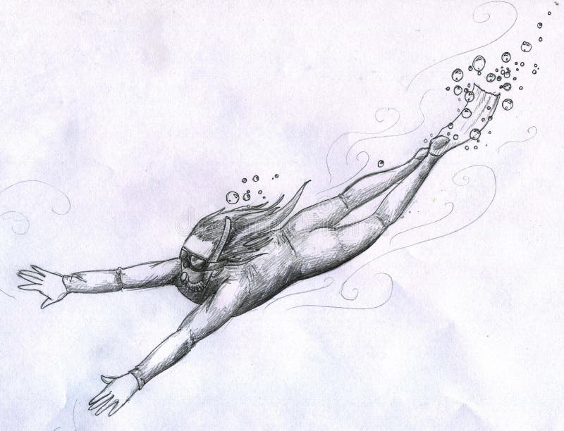 Pencil drawing girls swimming nake - Pics and galleries