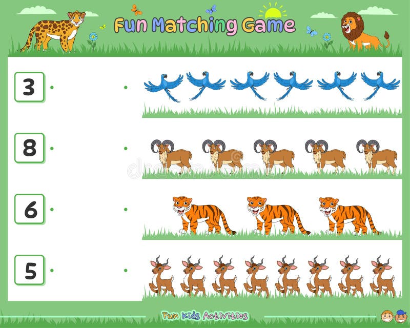 Brincadeira Lógica Matemática Animais De Caça De Yak Kangaroo E Gato.  Ilustração do Vetor - Ilustração de jogo, menino: 271390584