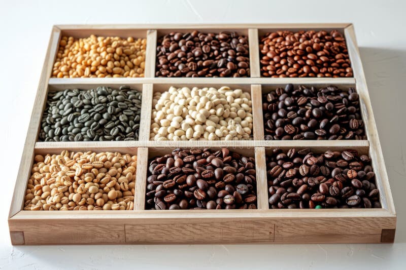 Diversa Raccolta Di Fagioli Di Caffè illustrazione di stock