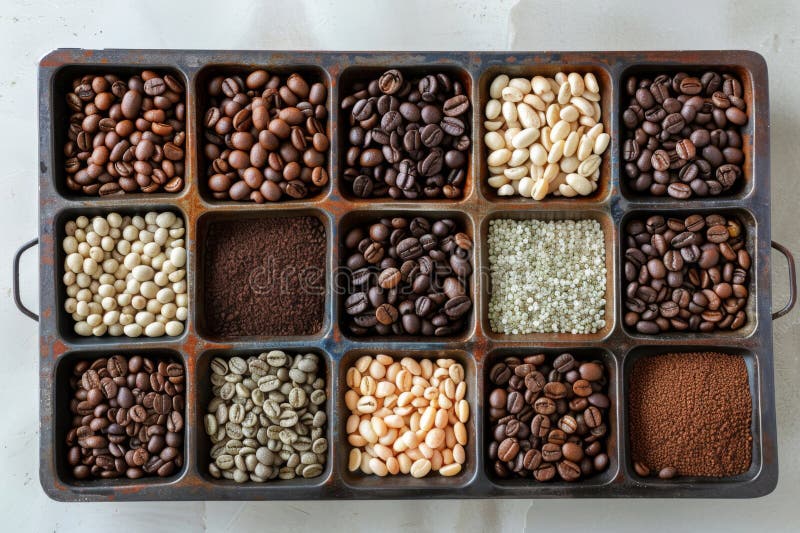 Diversa Raccolta Di Fagioli Di Caffè illustrazione vettoriale