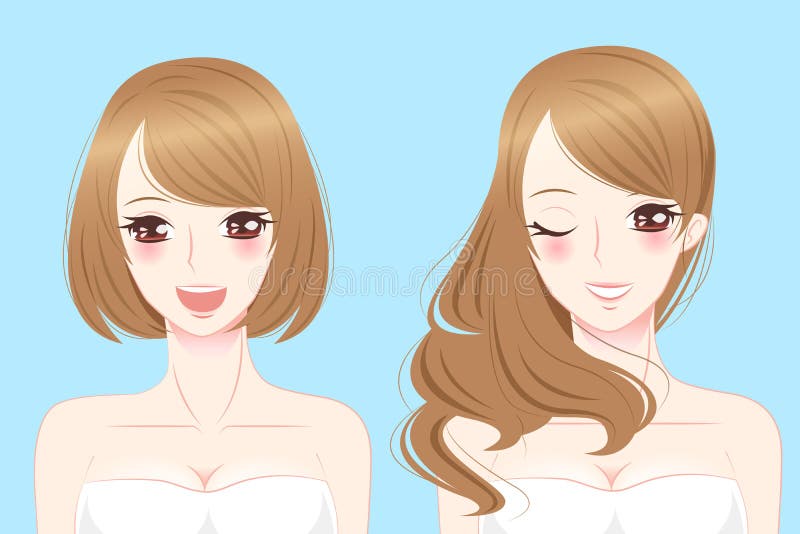 Diversa sonrisa de la mujer del estilo de pelo stock de ilustración Diversa sonrisa de la mujer del estilo de pelo stock de ilustración