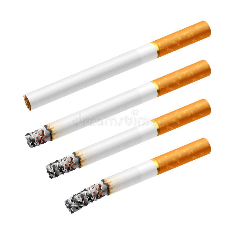Diversas etapas de fumar un cigarrillo ilustración del vector Diversas etapas de fumar un cigarrillo ilustración del vector