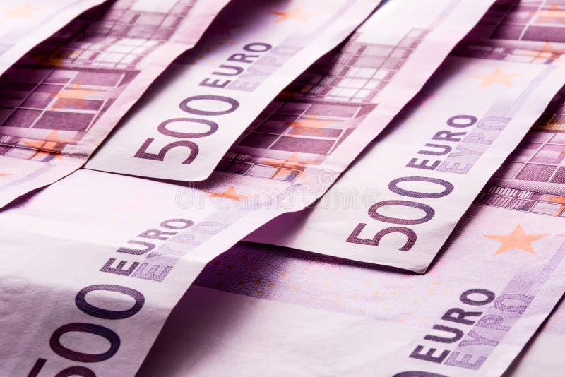Several 500 euro banknotes are adjacent. symbolic photo for wealth. Several 500 euro banknotes are adjacent. symbolic photo for wealth.