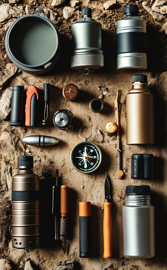 A collection of different types of camera lenses stock illustration