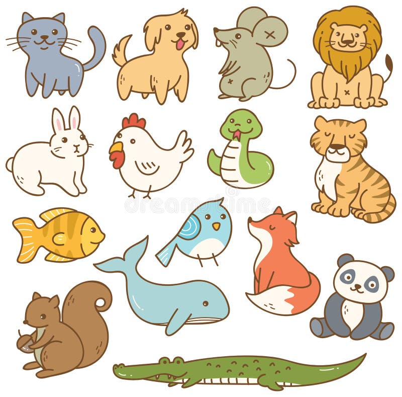 Diverse beeldverhaaldieren royalty-vrije illustratie Diverse beeldverhaaldieren royalty-vrije illustratie