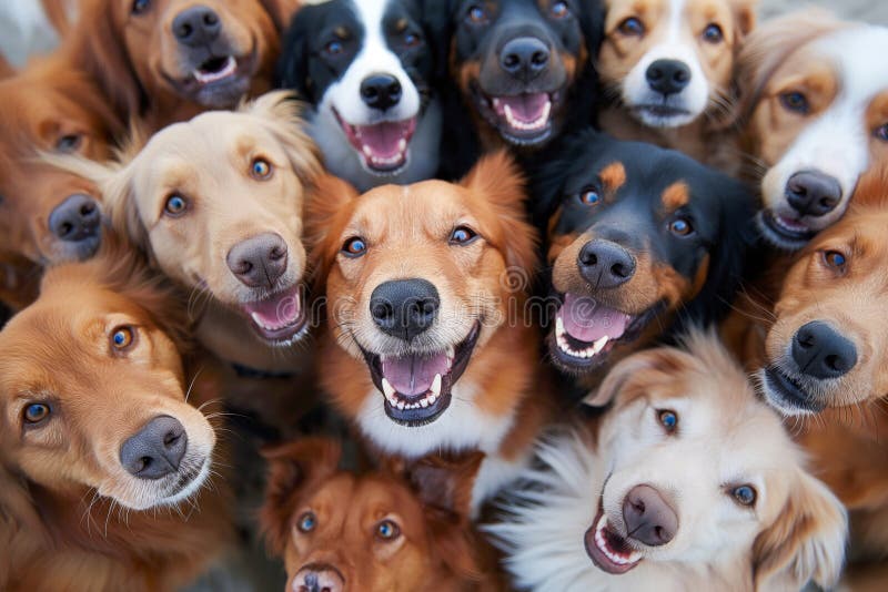 A Diverse Collection of Happy Dog Breeds Smiling for the Camera