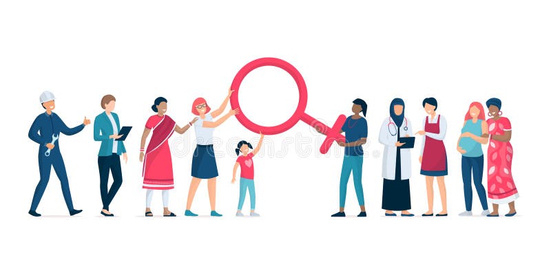 Diverse donne che stanno insieme e che si sostengono illustrazione vettoriale Diverse donne che stanno insieme e che si sostengono illustrazione vettoriale