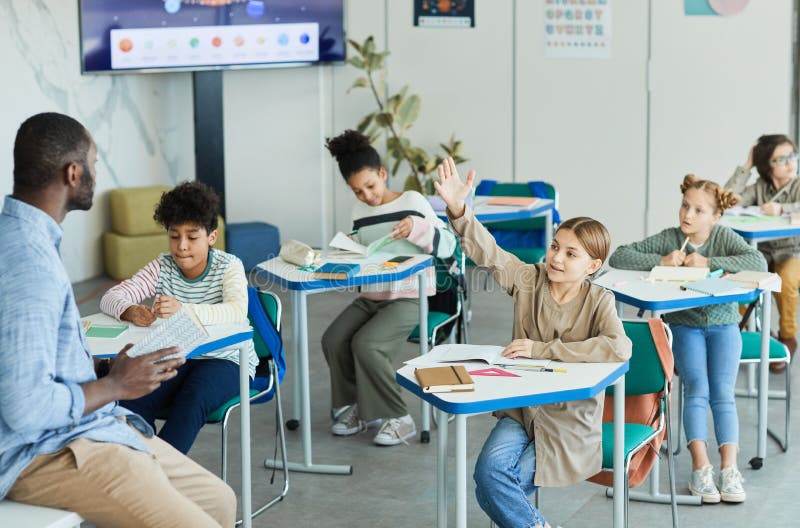 Young Kids in Class stock photos