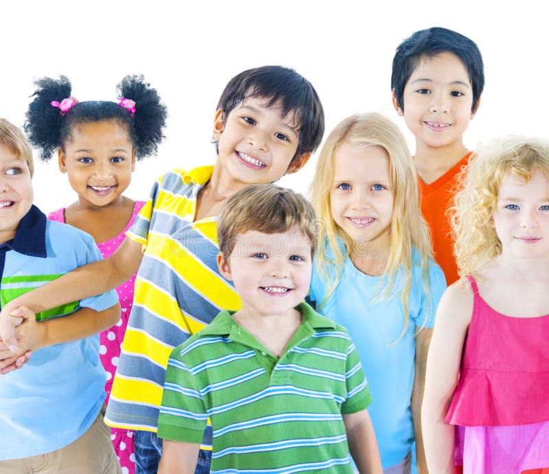 Diverse Group of Children Smiling stock photos