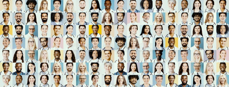 Diverse Group of Individuals Showcasing Different Expressions in a Collage royalty free stock images