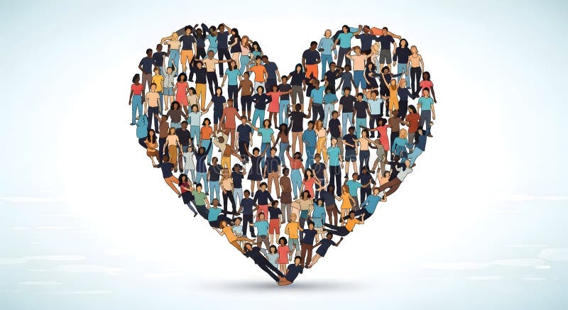 Group People Shape Human Heart Stock Illustrations – 4,114 Group