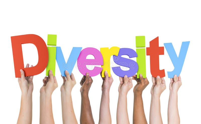 Diverse Handen die de Word Diversiteit houden royalty-vrije stock foto's Diverse Handen die de Word Diversiteit houden royalty-vrije stock foto's