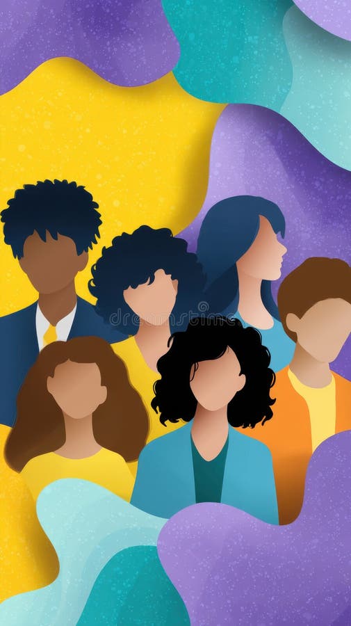 Diverse Ilustrație De Grup Abstract Nu Are Caracteristici Vibrante De Fundal Oameni Împreună stock photography