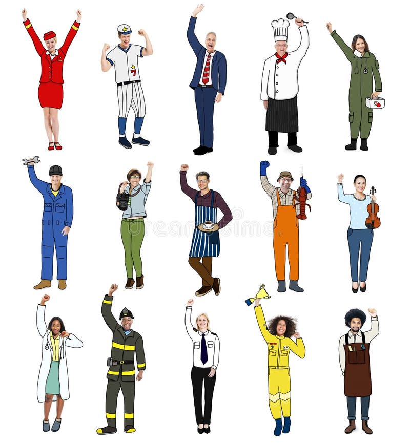 Diverse Multi-etnische Mensen met Verschillende Banen royalty-vrije illustratie Diverse Multi-etnische Mensen met Verschillende Banen royalty-vrije illustratie
