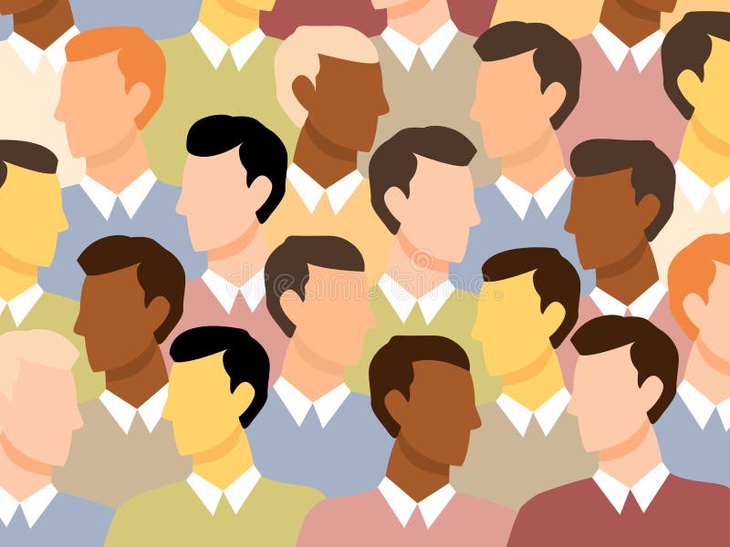 Diverse multicultural group businessmen. Human crowd. royalty free illustration